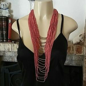 Beaded multi-drape necklace